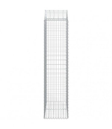 vidaXL Arched Gabion Basket 100x50x200/220 cm Galvanised Iron
