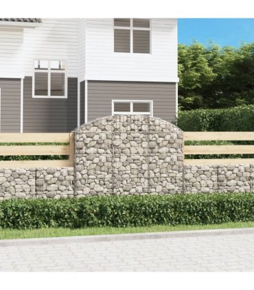 vidaXL Arched Gabion Basket 150x30x120/140 cm Galvanised Iron