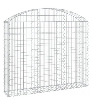 vidaXL Arched Gabion Basket 150x30x120/140 cm Galvanised Iron