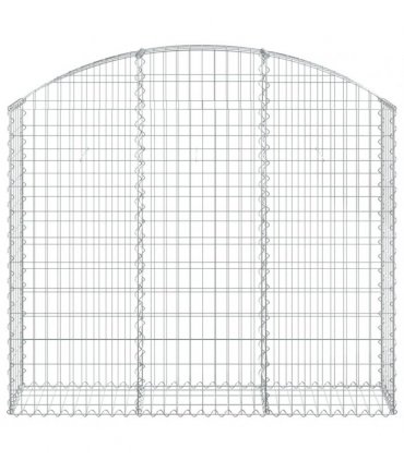 vidaXL Arched Gabion Basket 150x30x120/140 cm Galvanised Iron