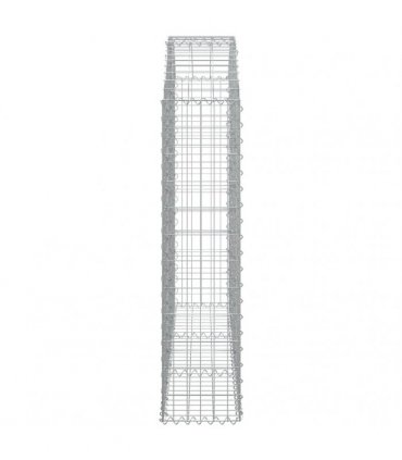 vidaXL Arched Gabion Basket 150x30x120/140 cm Galvanised Iron