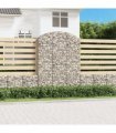 vidaXL Arched Gabion Basket 150x30x200/220 cm Galvanised Iron