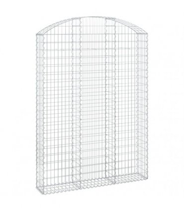 vidaXL Arched Gabion Basket 150x30x200/220 cm Galvanised Iron