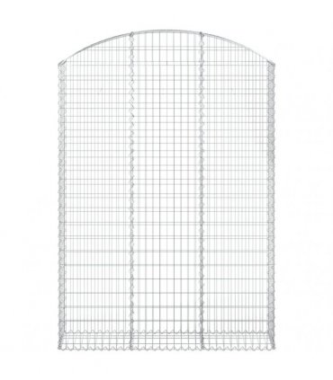 vidaXL Arched Gabion Basket 150x30x200/220 cm Galvanised Iron