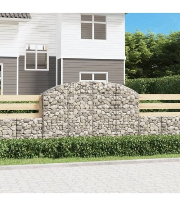 vidaXL Arched Gabion Basket 200x30x120/140 cm Galvanised Iron