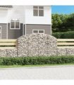 vidaXL Arched Gabion Basket 200x30x120/140 cm Galvanised Iron
