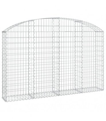 vidaXL Arched Gabion Basket 200x30x120/140 cm Galvanised Iron