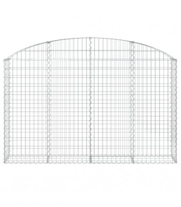 vidaXL Arched Gabion Basket 200x30x120/140 cm Galvanised Iron