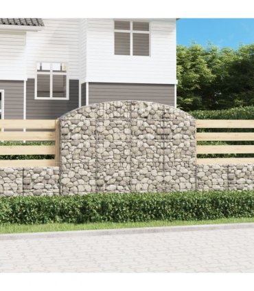 vidaXL Arched Gabion Basket 200x30x140/160 cm Galvanised Iron