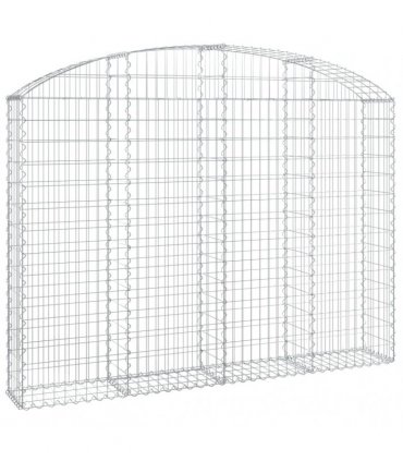 vidaXL Arched Gabion Basket 200x30x140/160 cm Galvanised Iron