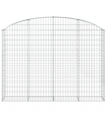 vidaXL Arched Gabion Basket 200x30x140/160 cm Galvanised Iron