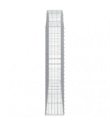vidaXL Arched Gabion Basket 200x30x140/160 cm Galvanised Iron