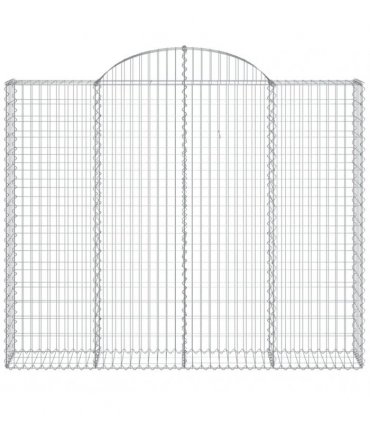 vidaXL Arched Gabion Basket 200x30x160/180 cm Galvanised Iron