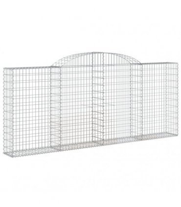 vidaXL Arched Gabion Basket 300x30x120/140 cm Galvanised Iron