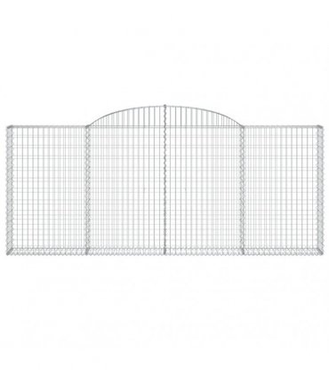 vidaXL Arched Gabion Basket 300x30x120/140 cm Galvanised Iron