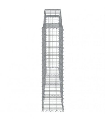 vidaXL Arched Gabion Basket 300x30x120/140 cm Galvanised Iron