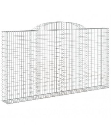 vidaXL Arched Gabion Basket 300x30x160/180 cm Galvanised Iron