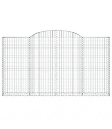 vidaXL Arched Gabion Basket 300x30x160/180 cm Galvanised Iron