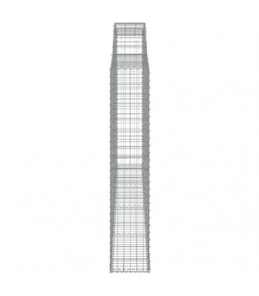 vidaXL Arched Gabion Basket 300x30x160/180 cm Galvanised Iron