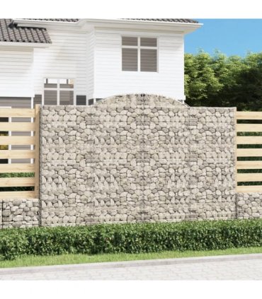 vidaXL Arched Gabion Basket 300x30x200/220 cm Galvanised Iron