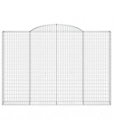 vidaXL Arched Gabion Basket 300x30x200/220 cm Galvanised Iron