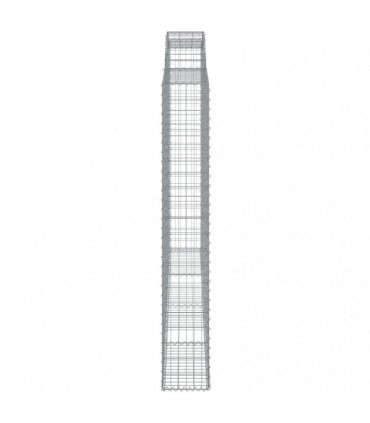 vidaXL Arched Gabion Basket 300x30x200/220 cm Galvanised Iron
