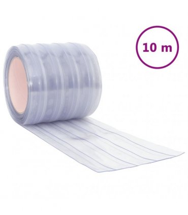 vidaXL Door Curtain Transparent 200 mmx1,6 mm 10 m PVC
