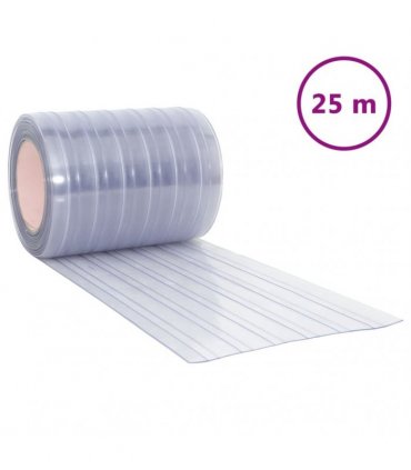vidaXL Door Curtain Transparent 300 mmx2,6 mm 25 m PVC