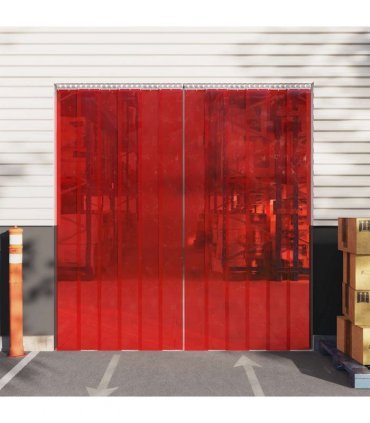 vidaXL Door Curtain Red 300 mmx2,6 mm 25 m PVC
