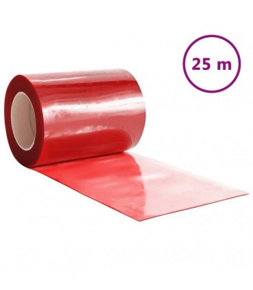 vidaXL Door Curtain Red 300 mmx2,6 mm 25 m PVC