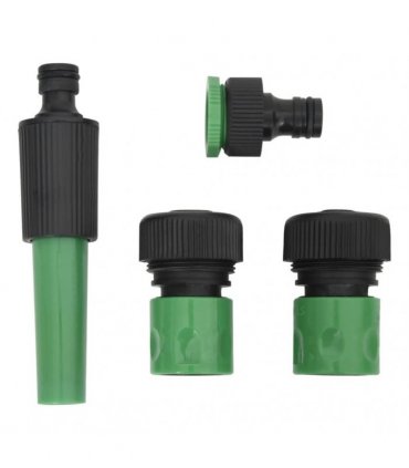 vidaXL Garden Hose with Fitting Set Green 0,5" 10 m PVC
