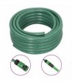 vidaXL Garden Hose with Fitting Set Green 0,5" 30 m PVC