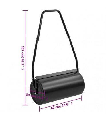 vidaXL Garden Lawn Roller with Handle Black 42 L Iron and Steel