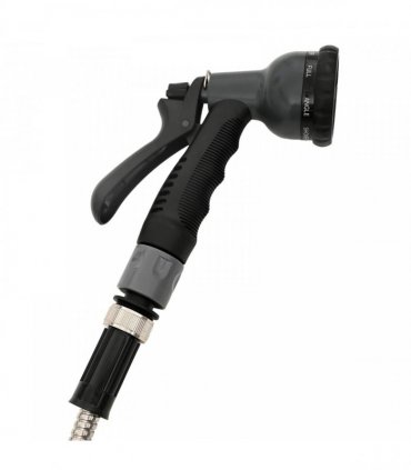 vidaXL Garden Hose with Spray Nozzle Silver 0,6" 15 m Stainless Steel