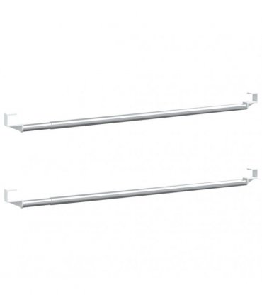 vidaXL Curtain Rails 2 pcs White and Silver 40-60 cm Aluminium