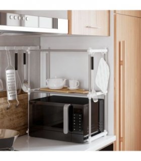vidaXL Microwave Shelf White 51x27x63 cm Aluminium