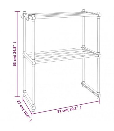 vidaXL Microwave Shelf White 51x27x63 cm Aluminium