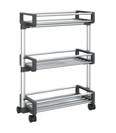 vidaXL Storage Trolley 59x20x75 cm Aluminium