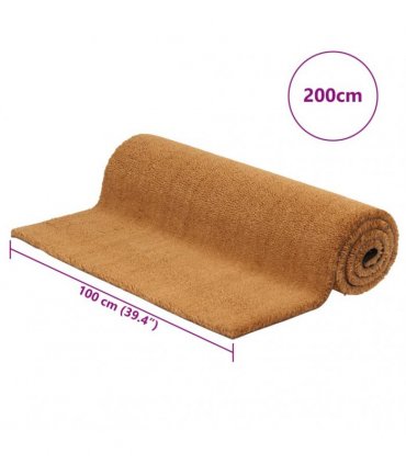vidaXL Door Mat Natural 100x200 cm Tufted Coir