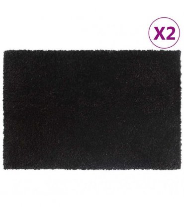 vidaXL Door Mats 2 pcs Black 40x60 cm Tufted Coir