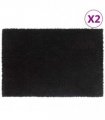 vidaXL Door Mats 2 pcs Black 40x60 cm Tufted Coir