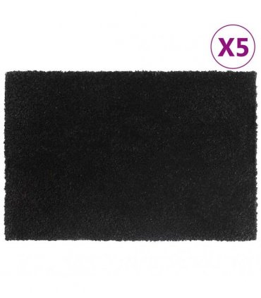 vidaXL Door Mats 5 pcs Black 40x60 cm Tufted Coir
