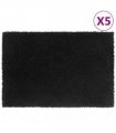 vidaXL Door Mats 5 pcs Black 40x60 cm Tufted Coir