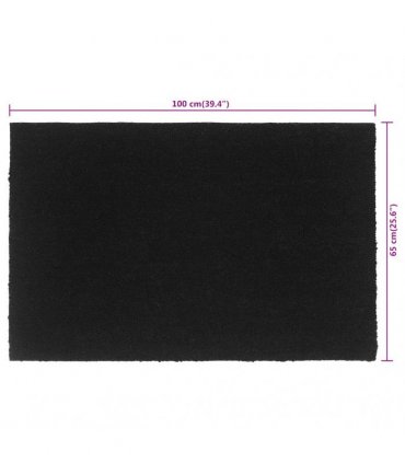 vidaXL Door Mat Black 65x100 cm Tufted Coir