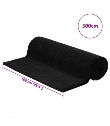 vidaXL Door Mat Black 100x300 cm Tufted Coir