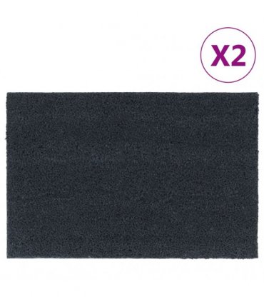 vidaXL Door Mats 2 pcs Dark Grey 40x60 cm Tufted Coir