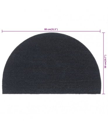 vidaXL Door Mat Dark Grey Half Round 50x80 cm Tufted Coir