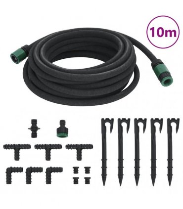 vidaXL Garden Soaker Hose Black 0,6" 10 m Rubber
