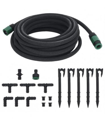 vidaXL Garden Soaker Hose Black 0,6" 10 m Rubber