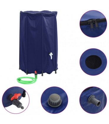 vidaXL Water Tank with Tap Foldable 500 L PVC